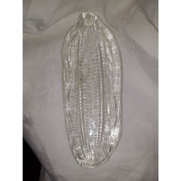 Vintage Crate & Barrel glass cob pattern corn holders set of three - Picture 6 of 6